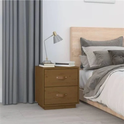 Afbeelding van Nachtkastje 40X34X45 Cm Massief Grenenhout 1 / Honingbruin