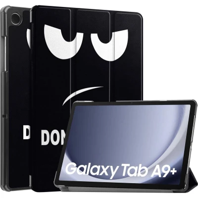 Afbeelding van iMoshion Tablet Hoes Geschikt voor Samsung Galaxy Tab A9 Plus Design Trifold Bookcase Meerkleurig /Don&#039;t touch