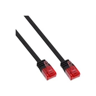 Image de InLine Cordon de raccordement RJ 45 (M) pour 2 m UTP CAT 6 plat noir