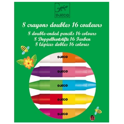 Image de Djeco 8 Crayons Doubles 16 couleurs