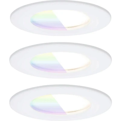 Afbeelding van Paulmann 92449 Spot encastré LED Nova Coin IP44 rond 78mm RGBW+ 3x6W 3x500lm 230V Blanc dépoli Alu moulé sous pression