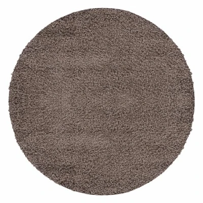 Afbeelding van Hoogpolig shaggy tapijt voor de woonkamer, onderhoudsarm, getest op schadelijke stoffen, poolhoogte: 3 cm, Öko Tex standaard, afmetingen: 160 rond, kleur: Mokka