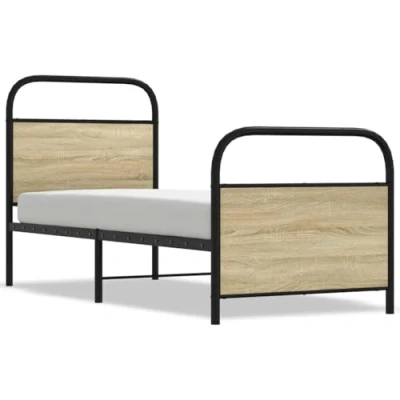 Afbeelding van vidaXL Bedframe zonder matras bewerkt hout sonoma eikenkleur 75x190 cm