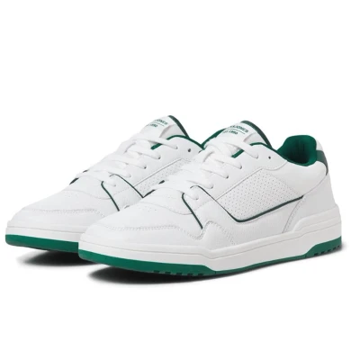 Afbeelding van Jack &amp; Jones Jfwlondon Sneakers laag, Heren, Maat: 45, White/green Imitatieleer/ textiel
