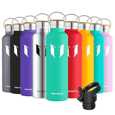 Image de Super Sparrow Gourde Isotherme Bouteille 1000ml Inox Bouche Standard Sport Étanche Enfant sans BPA, pour Sport, Gym, Voyage