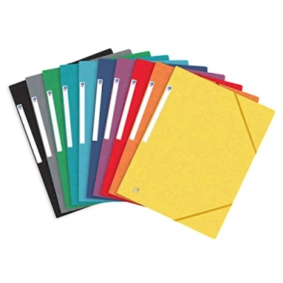 Afbeelding van OXFORD Top File+ Documentenmap, 3 flapjes, A4, elastisch, verschillende kleuren, 10 stuks