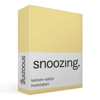 Afbeelding van Snoozing Katoen satijn Hoeslaken Eenpersoons 100x220 cm Geel