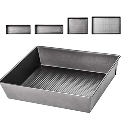 Afbeelding van KADAX Bakplaat, Bakvorm voor Cake, Taart, Brood, Brownie, Staal anti aanbak, Taartpan, stevig, Cake Bakvorm, gemakkelijk schoon te maken, rechthoekig, zilver (27,5 x 22,5 6cm)