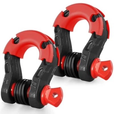 Image de VEVOR Manille anneau D 19mm lot de 2 résistance rupture 30t goupille à vis 22mm