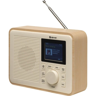 Afbeelding van Denver DAB Radio BIO PLASTIC Retro DAB+ / FM Bluetooth 40 voorkeuzezenders DAB60LW