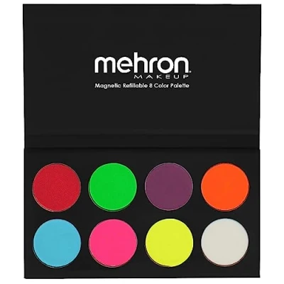 Afbeelding van Mehron Paradise AQ Makeup Schmink op Waterbasis 8 kleurenpalet Neon UV (licht onder black light)
