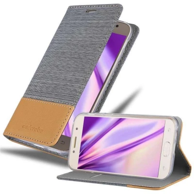 Afbeelding van Cadorabo Hoesje geschikt voor Samsung Galaxy A7 2017 in LICHTGRIJS BRUIN Beschermhoes met magnetische sluiting, standfunctie en kaartvakje Book Case Cover Etui