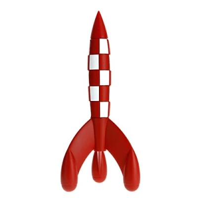 Afbeelding van Kuifje Verzamelobject De Originele Raket Rood Wit 17 cm hoog
