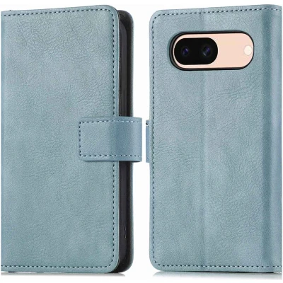 Afbeelding van iMoshion Hoesje Geschikt voor Google Pixel 8a Met Pasjeshouder Luxe Bookcase Lichtblauw