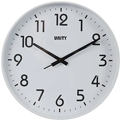 Image de Unnited 30cm/12&quot; horloge murale silencieuse fradley moderne, blanche