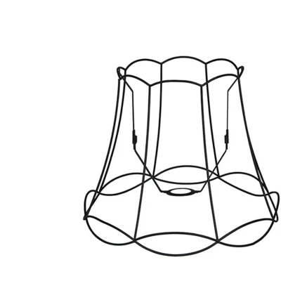 Afbeelding van QAZQA Metalen lampenkap zwart 4031 Granny Frame