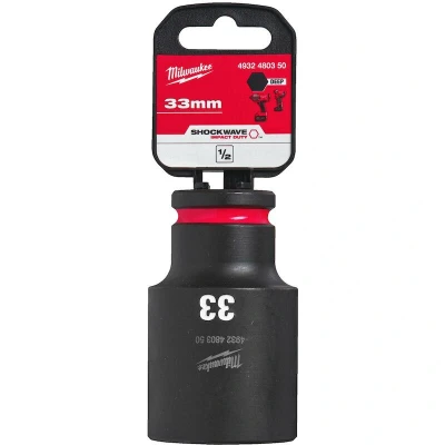 Afbeelding van MILWAUKEE 4932480350 SHOCKWAVE IMPACT DUTY 1/2&quot; slagvaste dop diep 33 mm
