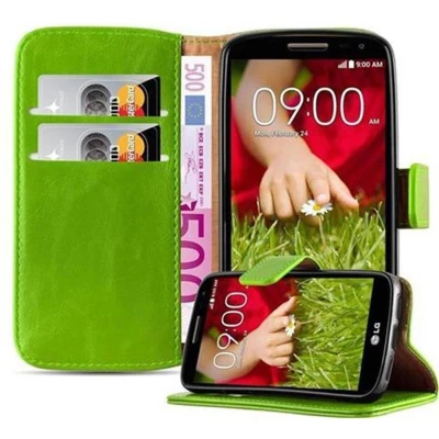 Afbeelding van Cadorabo Hoesje geschikt voor LG G2 MINI in GRAS GROEN Beschermhoes met magnetische sluiting, standfunctie en kaartvakje Book Case Cover Etui