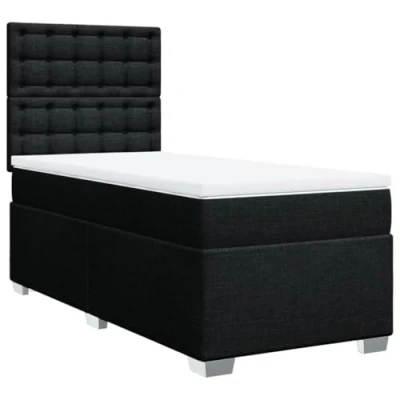 Afbeelding van vidaXL Boxspring met matras stof zwart 80x200 cm