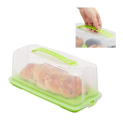Afbeelding van Relaxdays taartdoos rechthoek taart bewaardoos cakedoos transportbox voor cake groen