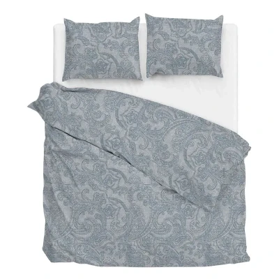 Afbeelding van Dekbedovertrek Paisley di Lino Lits Jumeaux XL (260x200 cm) Denim Katoen satijn Dessin: Patroon Zo!Home Dekbed Discounter.nl