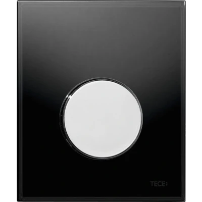 Afbeelding van Tece loop urinoir bedieningsplaat glas zwart, toets glans chroom