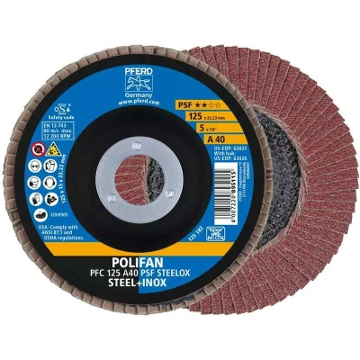 Afbeelding van PFERD 67744125 PFC 125 A 40 PSF STEELOX Lamellenschijf Diameter mm Boordiameter 22.23 RVS, Staal 10 stuk(s)