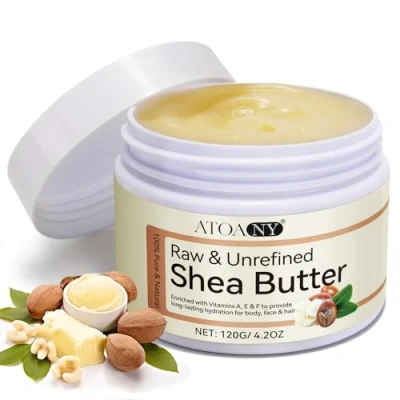Afbeelding van Biologische sheaboter, koudgeperst (120 ml), 100% puur en natuurlijk, veganistisch, hoogwaardige gladde natuurlijke lippenbalsem met zonder