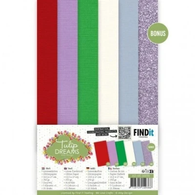 Afbeelding van Linen Cardstock Pack Amy Design Tulip Dreams 4K