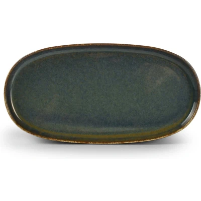 Afbeelding van Bonbistro Plat bord 30x15xH2cm groen Pila (Set van 3)