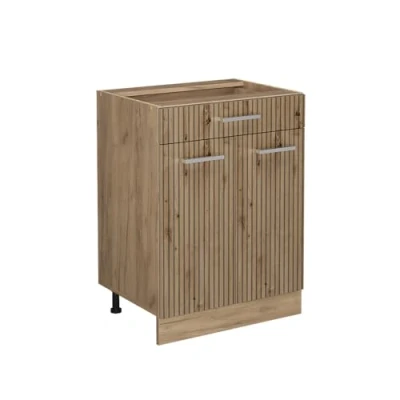Afbeelding van Vicco Keukenonderkast R Line, Artisanaal eiken/Krachtige eik goud, 60 cm met lade, zonder werkblad