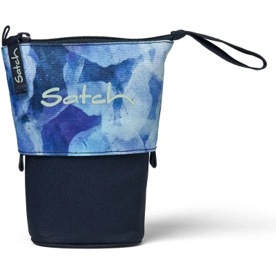 Afbeelding van satch Pencil Slider Extra groot met scheidingsvak, vak ritssluiting, penhouder, hoek, kijkvenster voor schema, donkerblauw