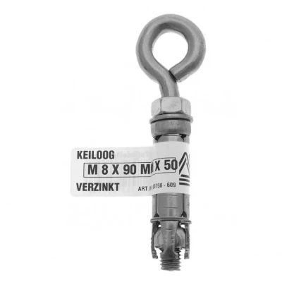 Afbeelding van Keiloog verzinkt m6 x 70 mm. lang. 1 stuks. Deltafix.