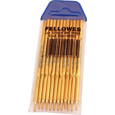 Afbeelding van Fellowes Vulling Stylofoor, Blauw, Pak 12 Stuks Balpenvullingen
