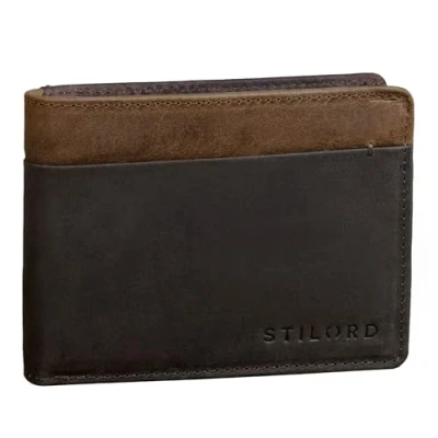 Afbeelding van STILORD &#039;Sterling&#039; RFID leren herenportemonnee van leer voor heren, NFC, hoogwaardige Portemonnee echt leer, Donkerbruin,