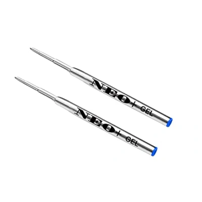 Afbeelding van NEO+ Navullingen voor balpen, Montblanc zwarte inkt, punt 0,5 mm, compatibel met Biros (2 x gelinkt, blauw)