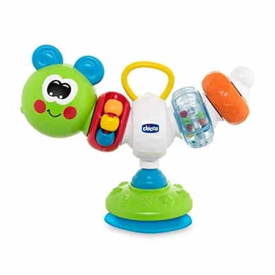 Image de Chicco Jeu Chaise Haute Phill la Chenille, Électronique avec Ventouse pour Haute, Sons, Mélodies et Activités Manuelles, Piles Incluses, Multicolore, 6 36 Mois