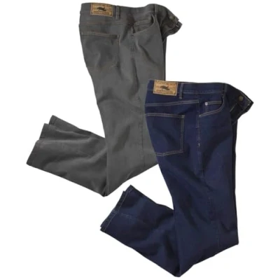 Afbeelding van ATLAS FOR MEN Regular herenjeans stretch jeans voor heren rechte snit herenbroek verkrijgbaar in grote maten, Blauw (Raw Blue) Grijs