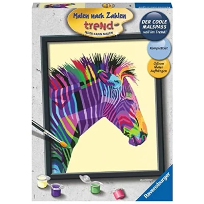 Afbeelding van Ravensburger Schilderen op nummer Bonte Zebra Hobbypakket