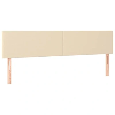 Afbeelding van vidaXL Hoofdbord met bekleding, vuilafstotend, gewatteerd, voor stoffen crèmekleurig, 80 x 5 78/88 cm, 2 stuks