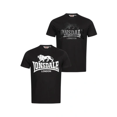 Afbeelding van Lonsdale Normale Passform TWO PACK Kelso Tshirt print, Heren, Maat: 3XL, black