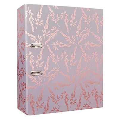 Afbeelding van Interdruk Ordner A4 75 mm Metallic design Bloemen roségoud