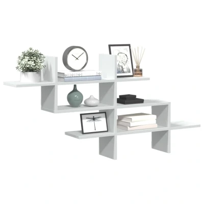 Afbeelding van vidaXL Wandschap 124,5x18x60,5 cm bewerkt hout wit