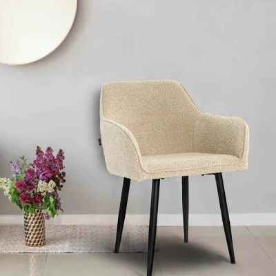 Afbeelding van Lina® Diamond Eetkamerstoel Beige Boucle