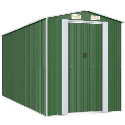 Afbeelding van VidaXL Tuinschuur 192x440x223 cm gegalvaniseerd staal groen