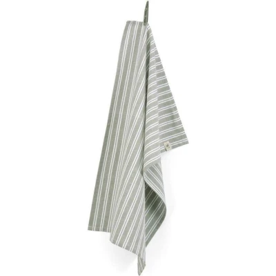 Afbeelding van Walra Theedoek Stripes Legergroen 50 x 70 cm