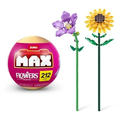 Afbeelding van MAX Premium Flowers Building Bricks Collection (tot 243 stuks, 2 bloemen per capsule, 10 om te verzamelen) (Platycodon en zonnebloem, 1 capsule)