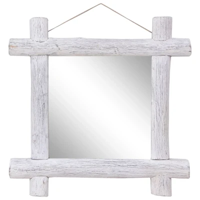 Afbeelding van Spiegel houtblokken 70x70 cm massief gerecycled hout