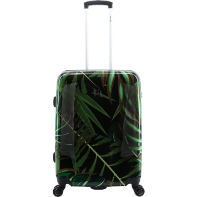 Afbeelding van Saxoline Harde Koffer / Trolley Reiskoffer 64 cm (Medium) Palm Leaves Print Bedrukt