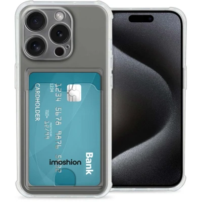Afbeelding van iMoshion Hoesje Geschikt voor iPhone 15 Pro met Pasjeshouder Softcase Backcover pashouder 2.0 Transparant